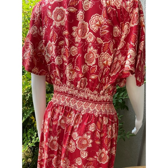 Angies Red Floral Printed Maxi Dress Bohemian Elegance for Spring* Size MED WD46 - Picture 8 of 14